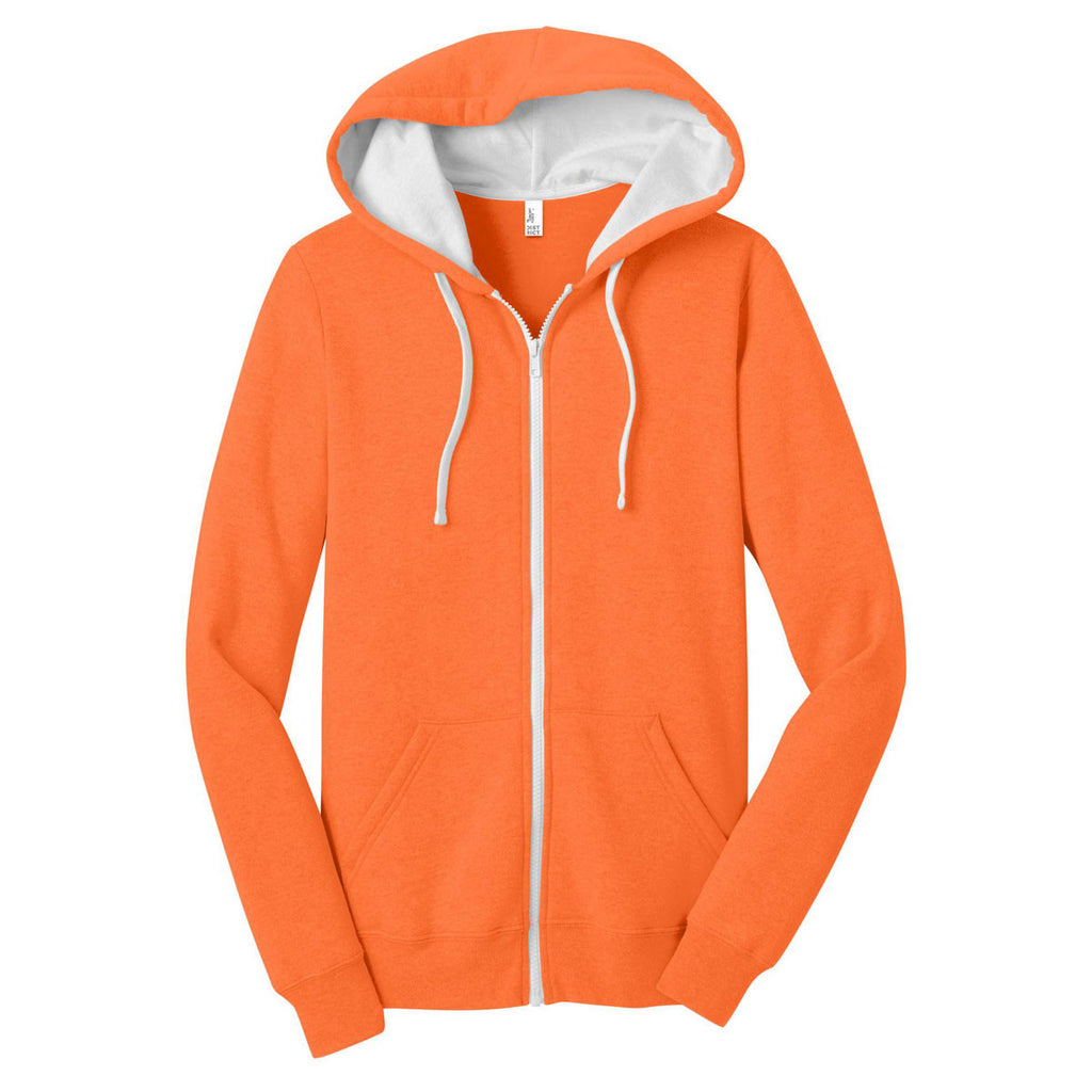 neon orange zip up hoodie