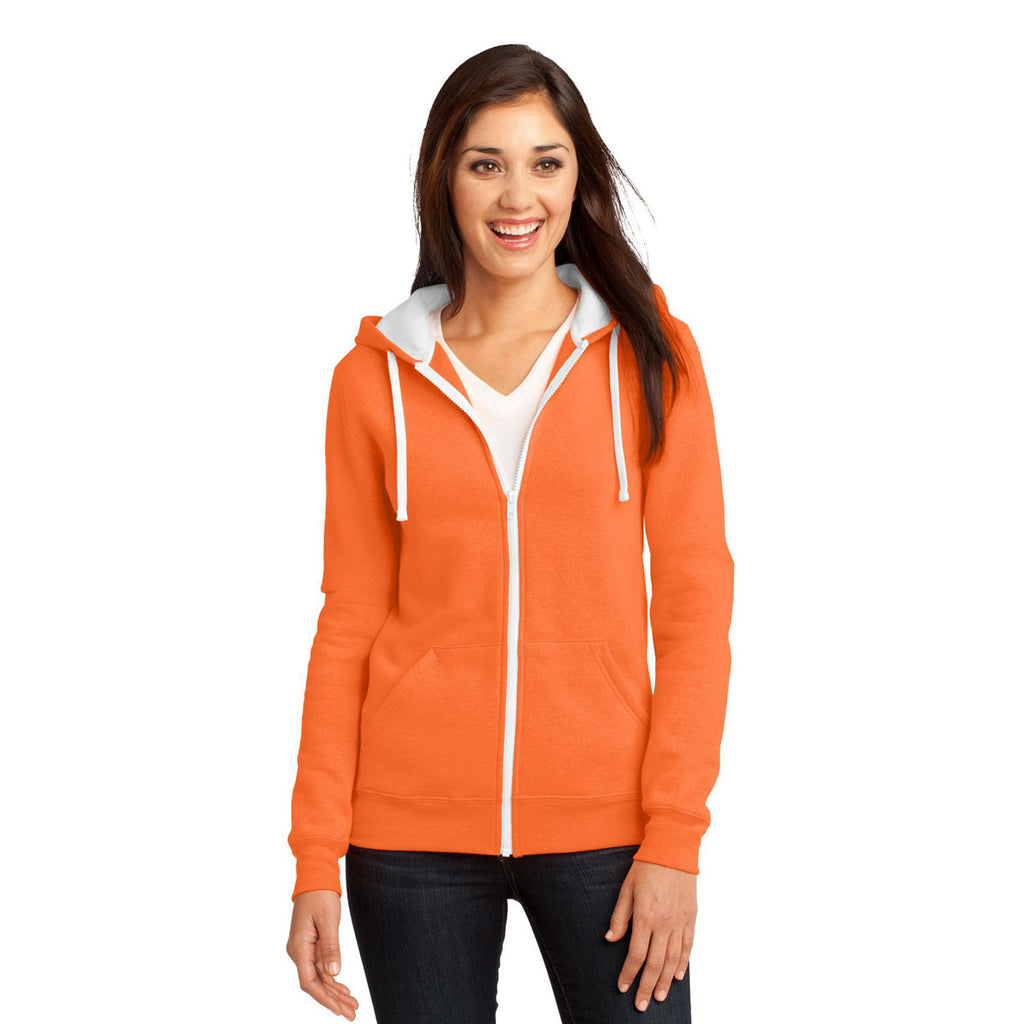 orange zip up hoodie womens