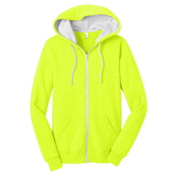 District Women's Neon Yellow The Concert Fleece FullZip Hoodie