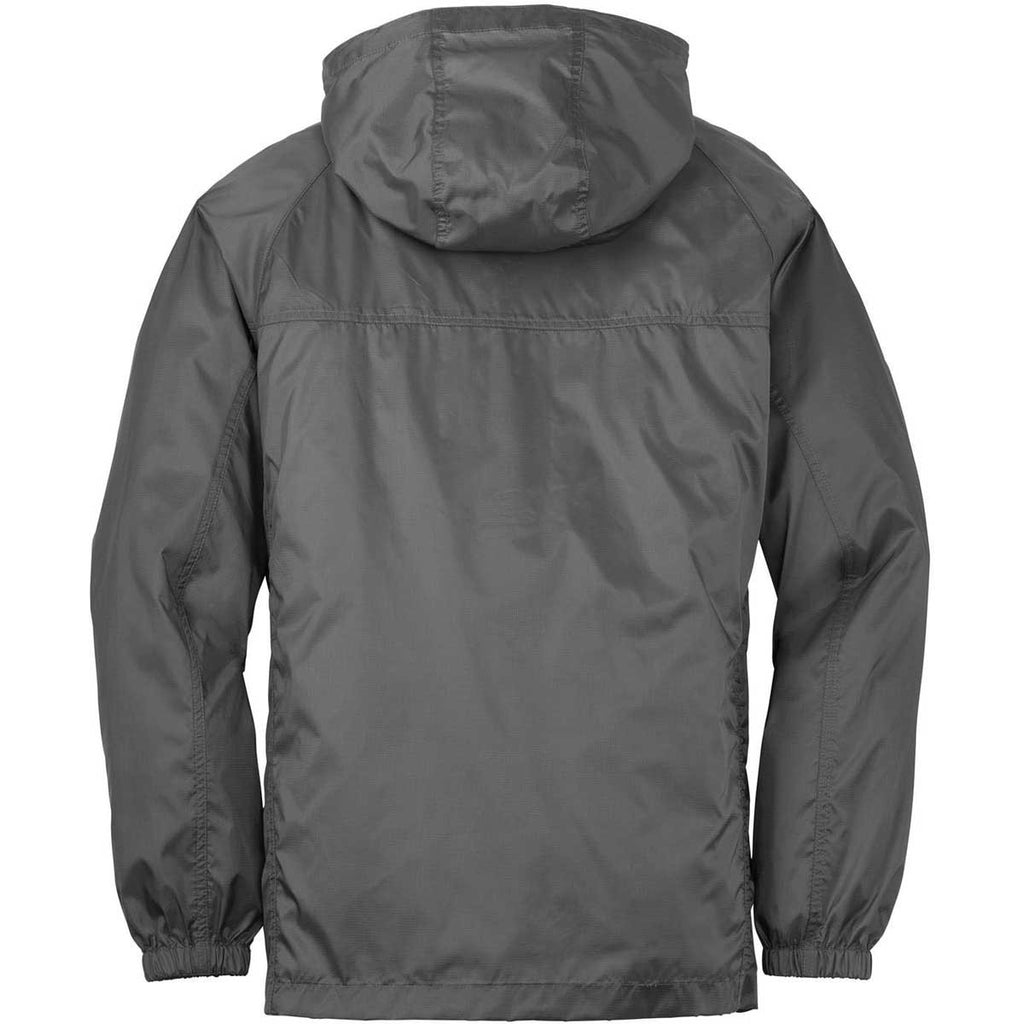 Download Eddie Bauer Men's Grey Steel Packable Wind Jacket