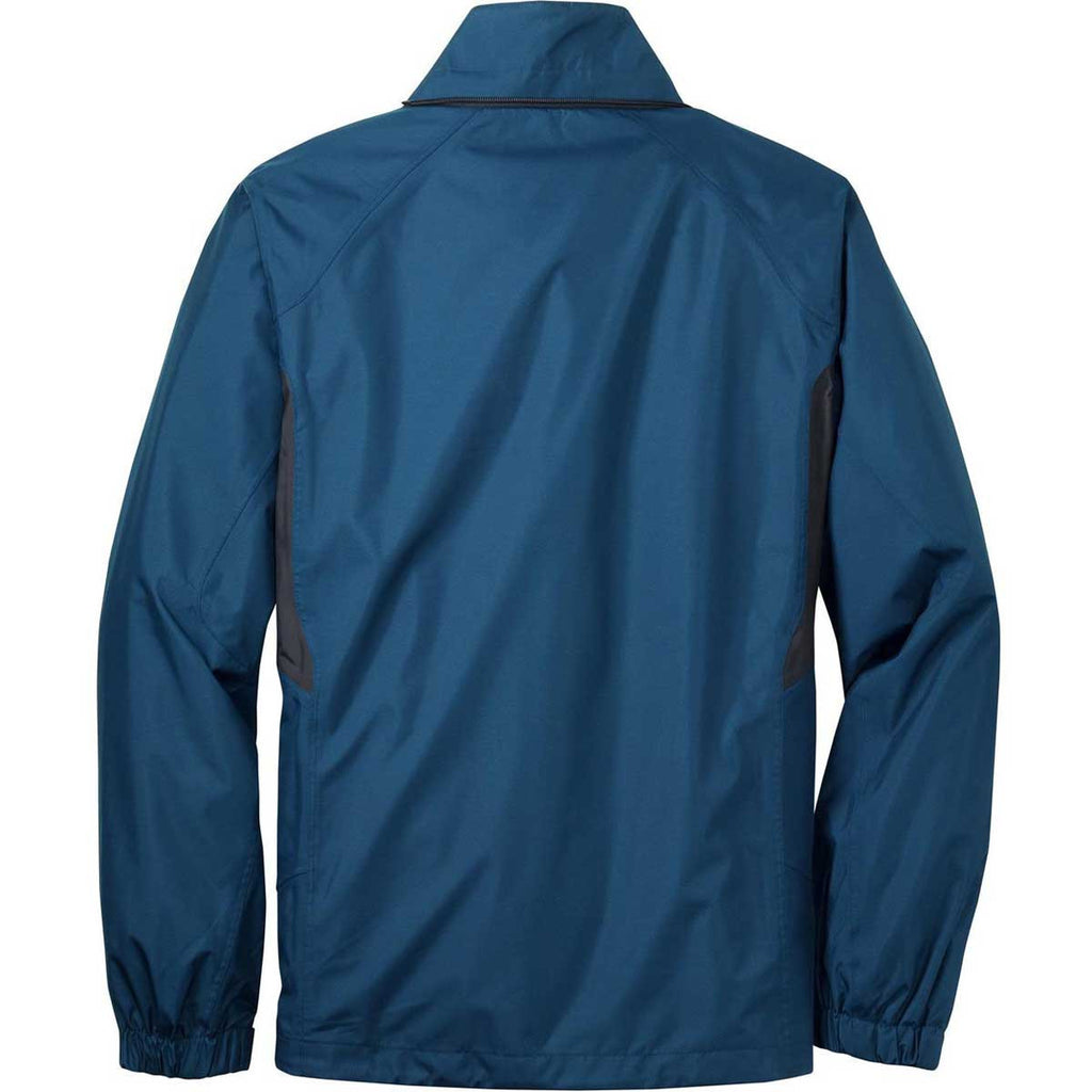 Download Eddie Bauer Men's Deep Sea Blue/Dark Adriatic Rain Jacket