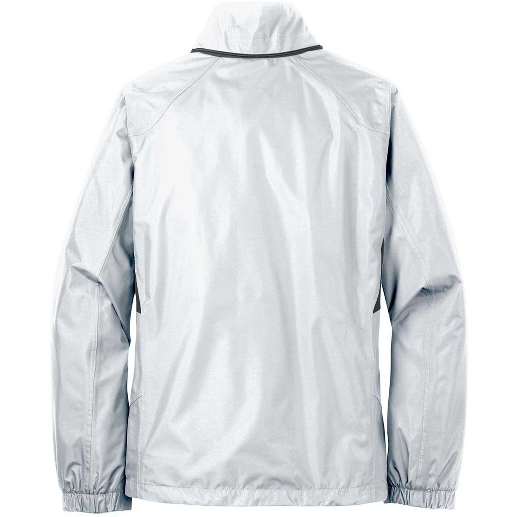 Download Eddie Bauer Women's White/Grey Steel Rain Jacket