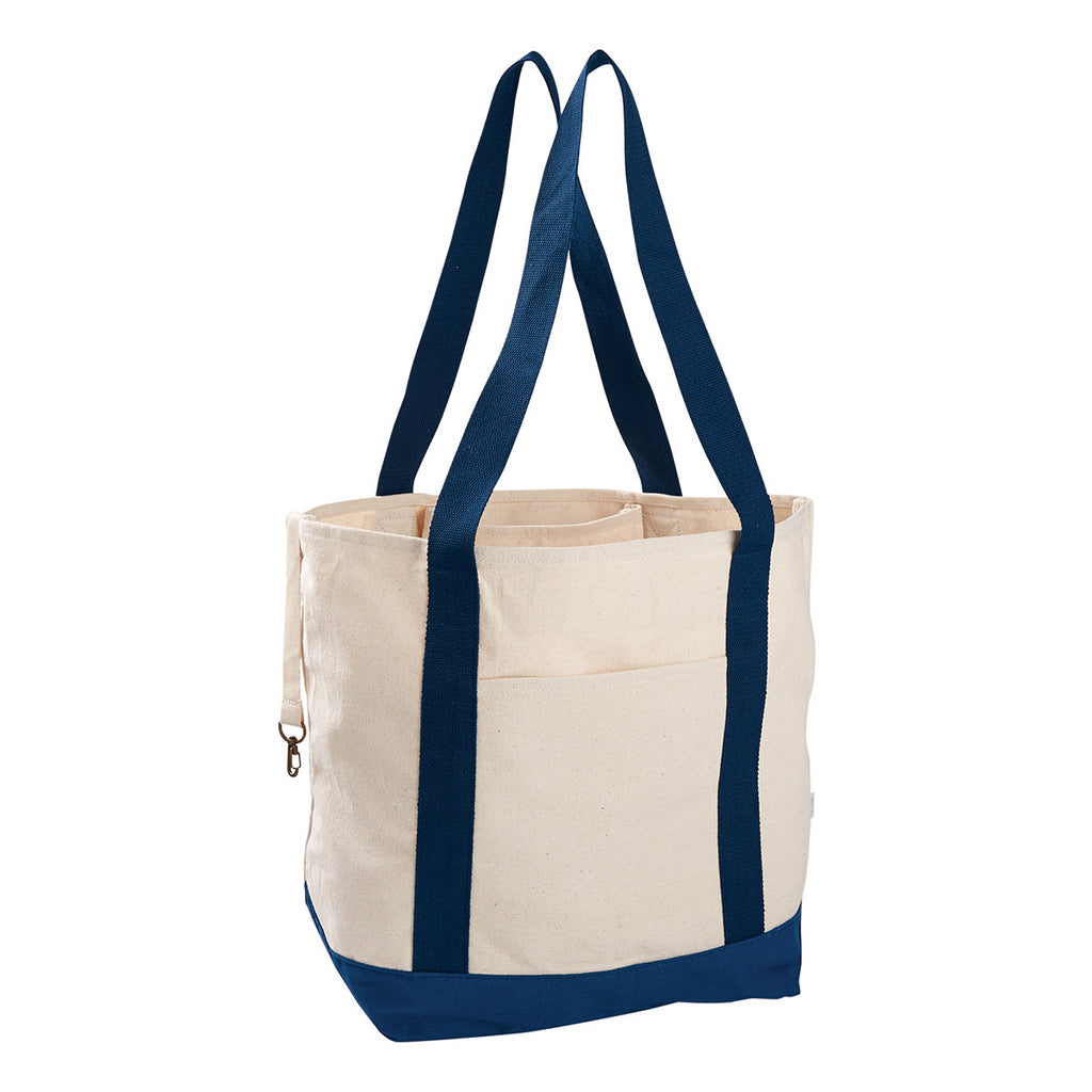 Econscious Natural/Navy 12 oz Organic Cotton Canvas Boat Tote Bag