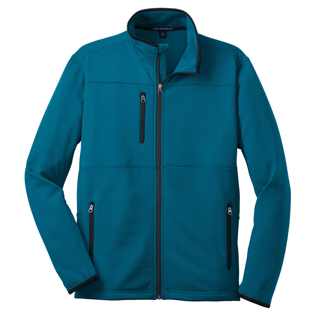 Port Authority Men's Blue Glacier Pique Fleece Jacket