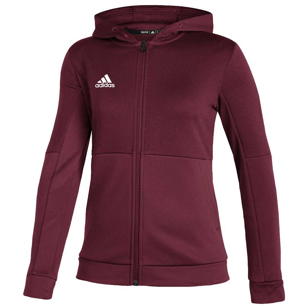 burgundy and white adidas jacket