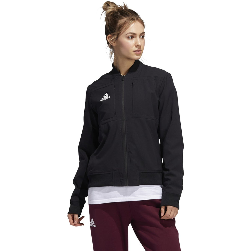 adidas windbreaker womens black and white