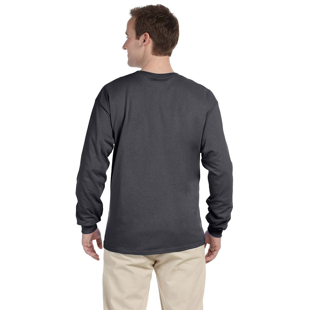 Download Gildan Men's Dark Heather Ultra Cotton Long Sleeve T-Shirt