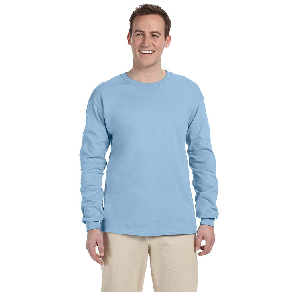 Download Gildan Men's Light Blue Ultra Cotton Long Sleeve T-Shirt