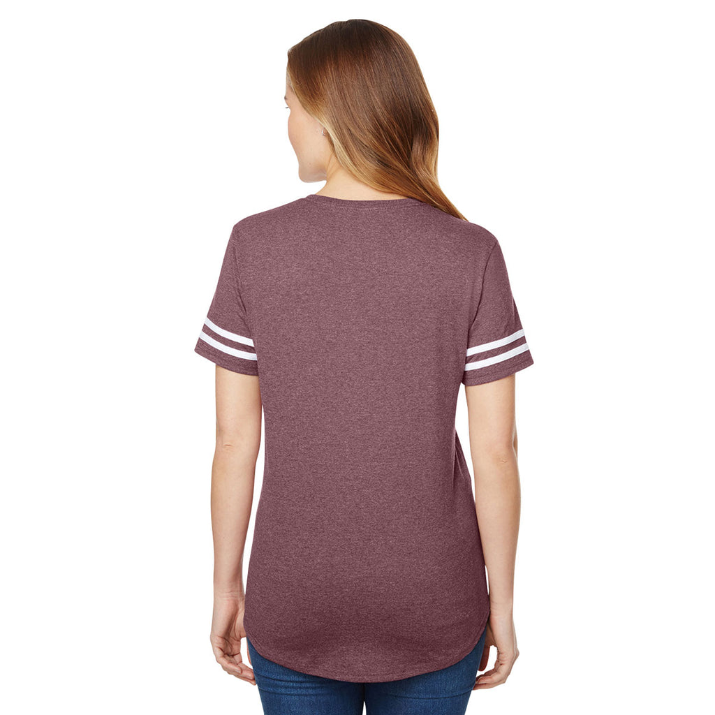 Download Gildan Women's Heather Maroon/White Heavy Cotton Victory T ...