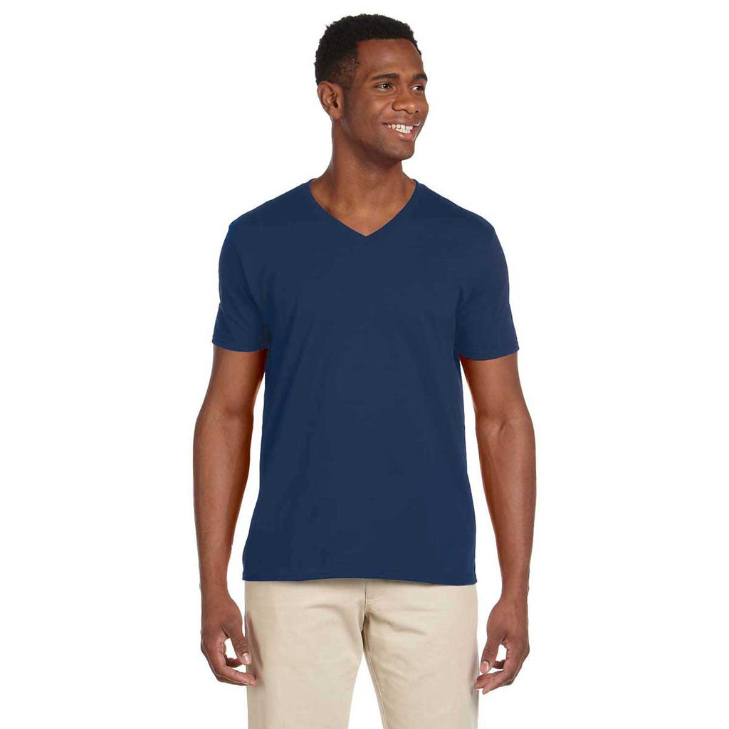 Gildan Men's Dark Heather Softstyle V-Neck T-Shirt, 47% OFF