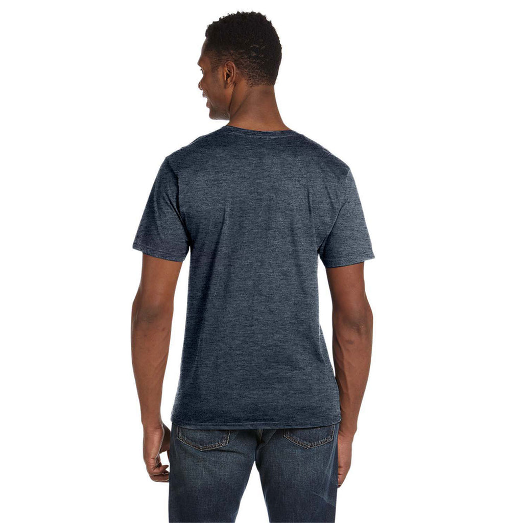 Download Gildan Men's Heather Navy Softstyle 4.5 oz. V-Neck T-Shirt