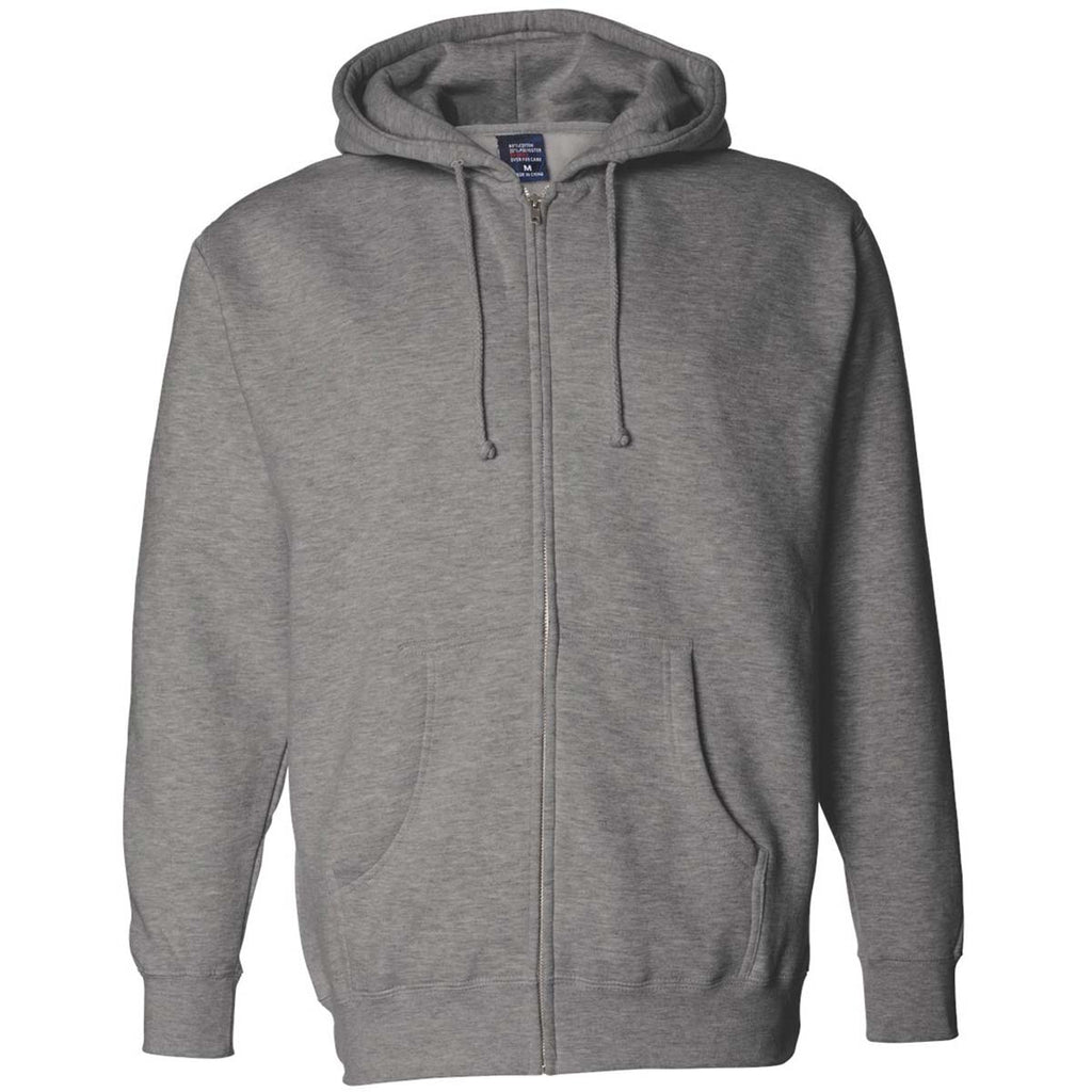 Independent Trading Co. Unisex Gunmetal Heather Hooded Full-Zip Sweats