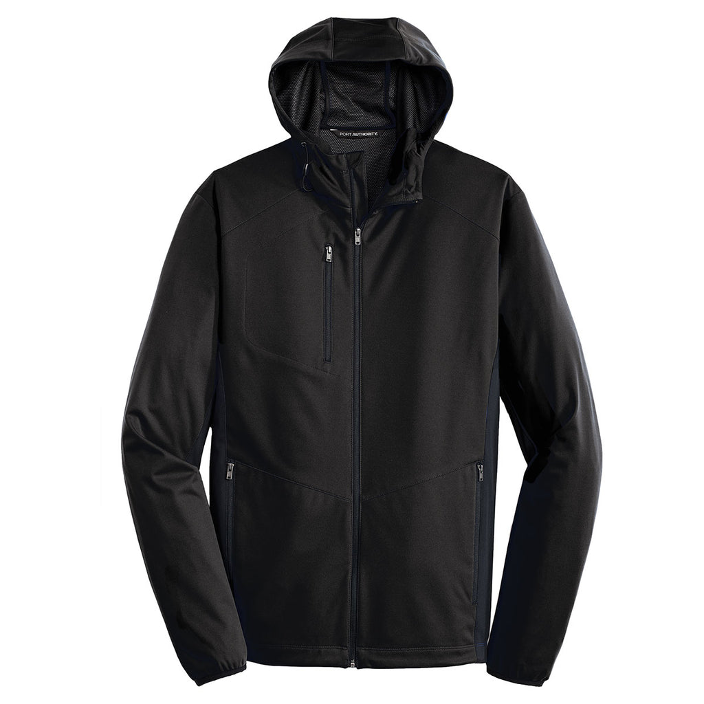 Port Authority Men's Deep Black Active Hooded Soft Shell Jacket