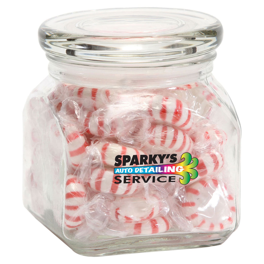 Download The 1919 Candy Company White Striped Peppermints In Small Glass Jar