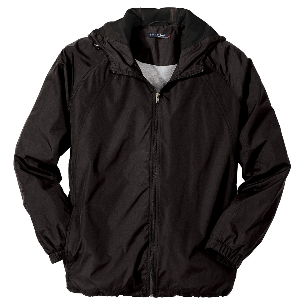 Download Sport-Tek Men's Black Hooded Raglan Jacket