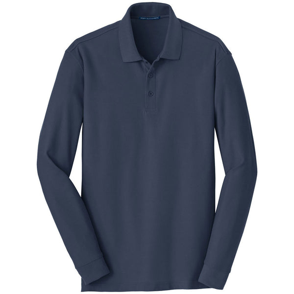 Port Authority Men's River Blue Navy Long Sleeve Core Classic Pique Po