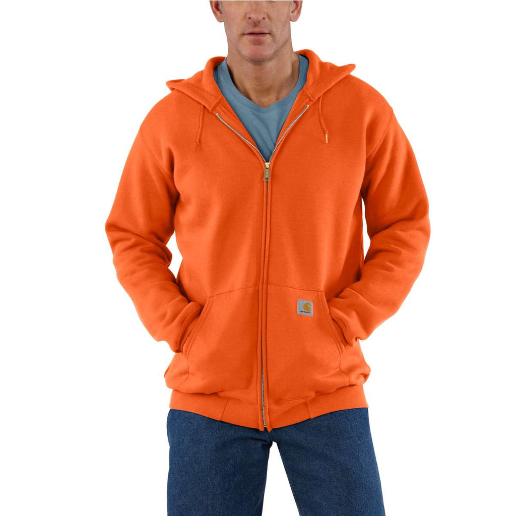 Download Carhartt Men's Orange Midweight Hooded Zip Front Sweatshirt