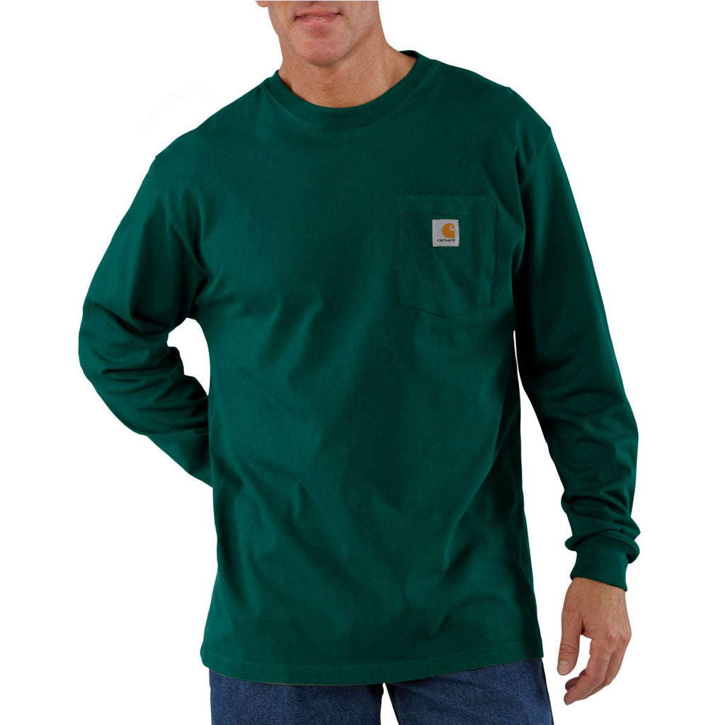 Download Carhartt Men's Hunter Green Workwear Pocket Long Sleeve T ...
