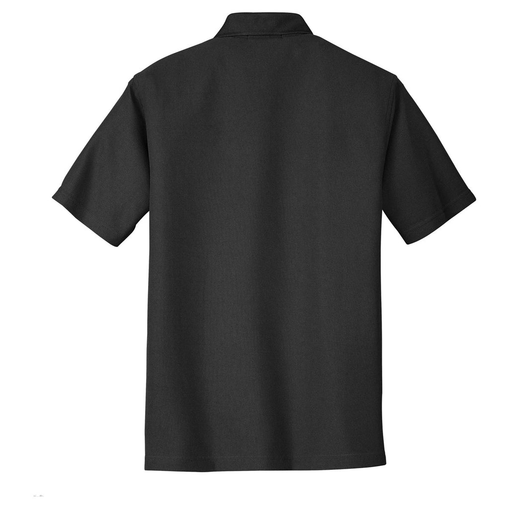 Port Authority Men's Black Performance Vertical Pique Polo