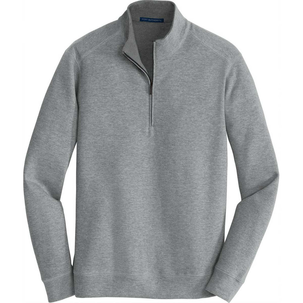 Port Authority Men's Medium Grey Heather/Charcoal Heather Interlock 1/