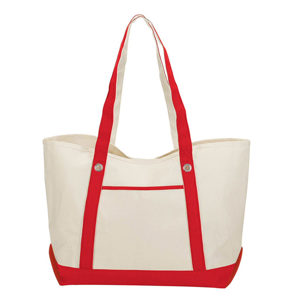 Logomark Red Natural Canvas Tote