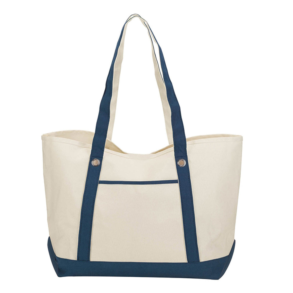 Logomark Blue Natural Canvas Tote