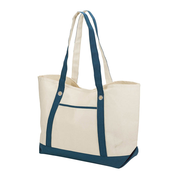 Logomark Blue Natural Canvas Tote