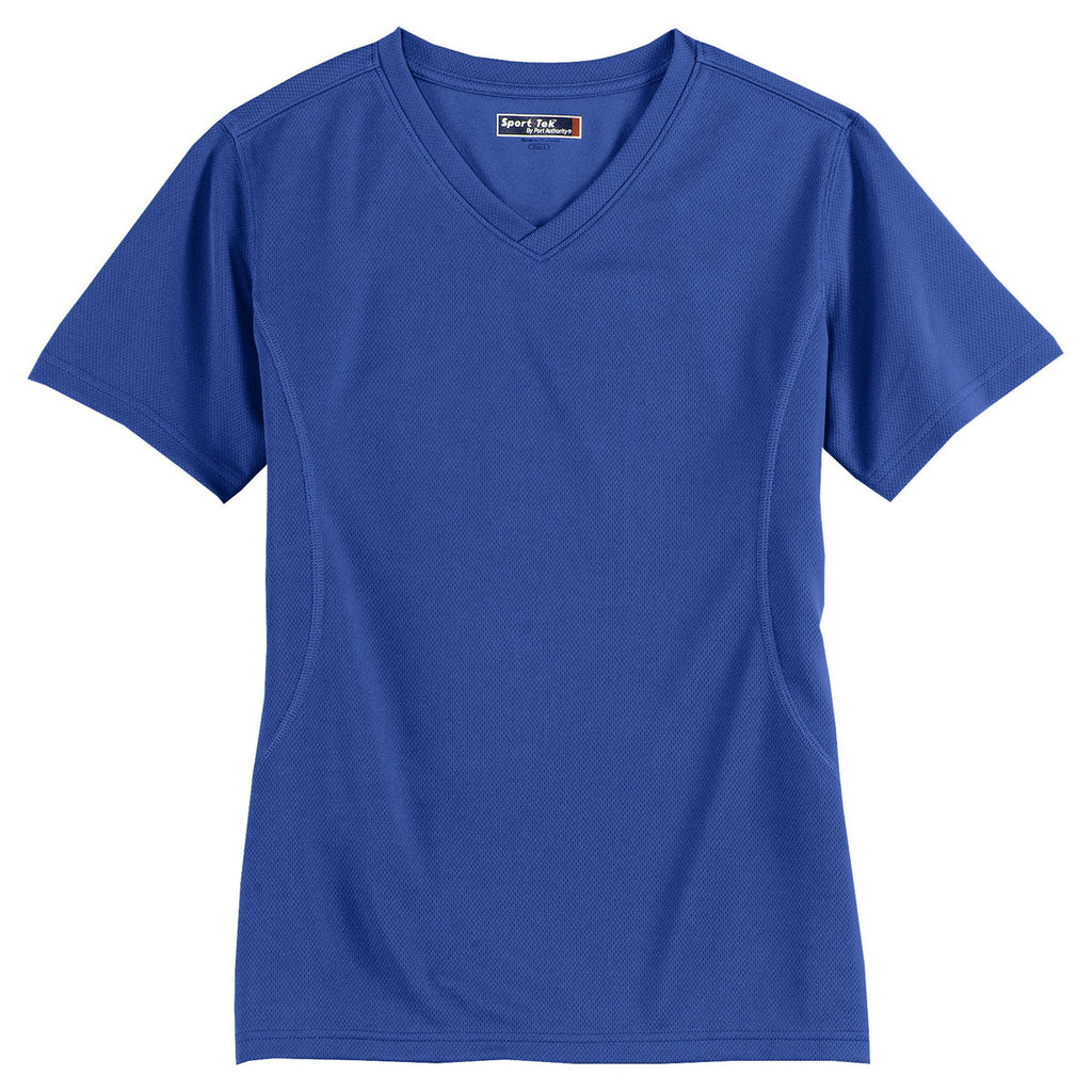 Sport-Tek Women's Royal Dri-Mesh V-Neck T-Shirt