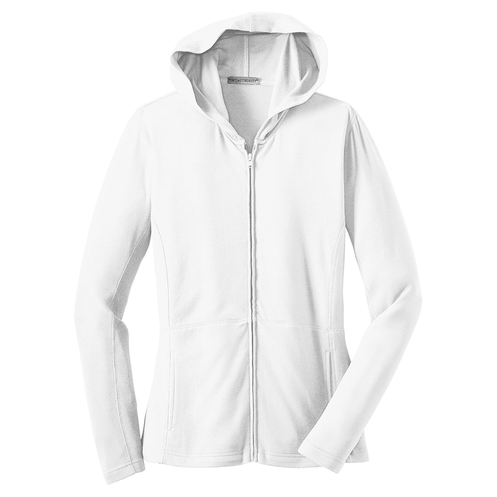 Port Authority Women's White Modern Stretch Cotton Full-Zip Jacket