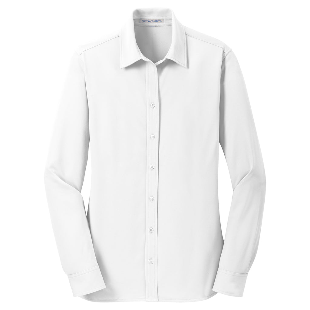 Download Port Authority Women's White Dimension Knit Dress Shirt