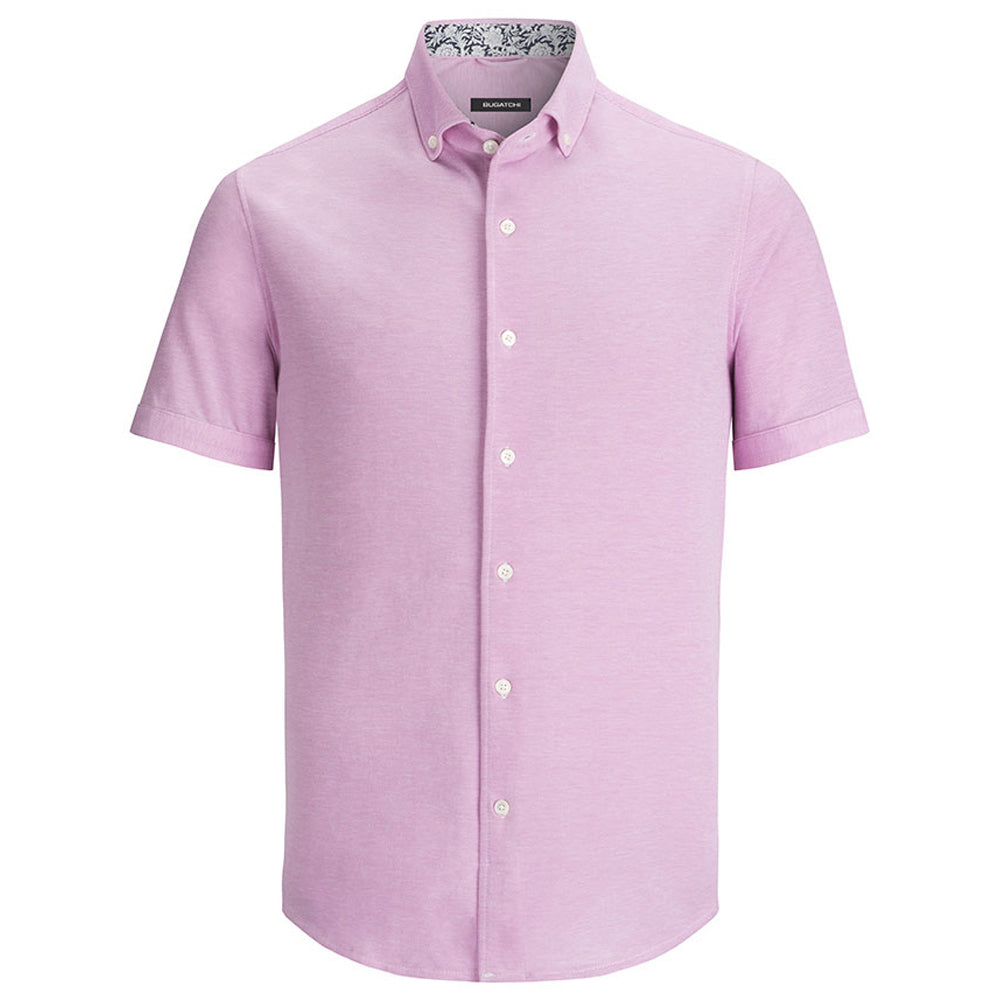 mens pink button down collar shirt