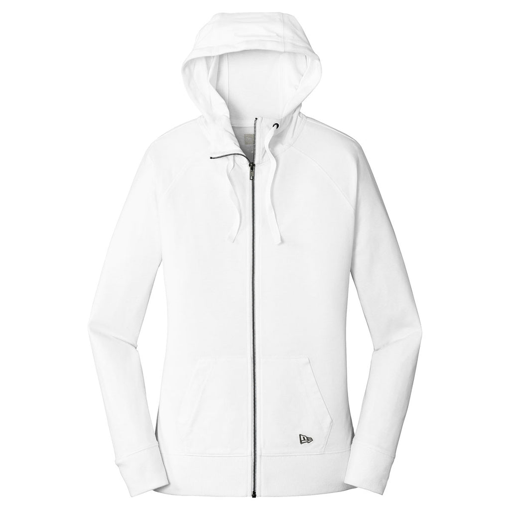 Download New Era Women's White Sueded Cotton Full Zip Hoodie