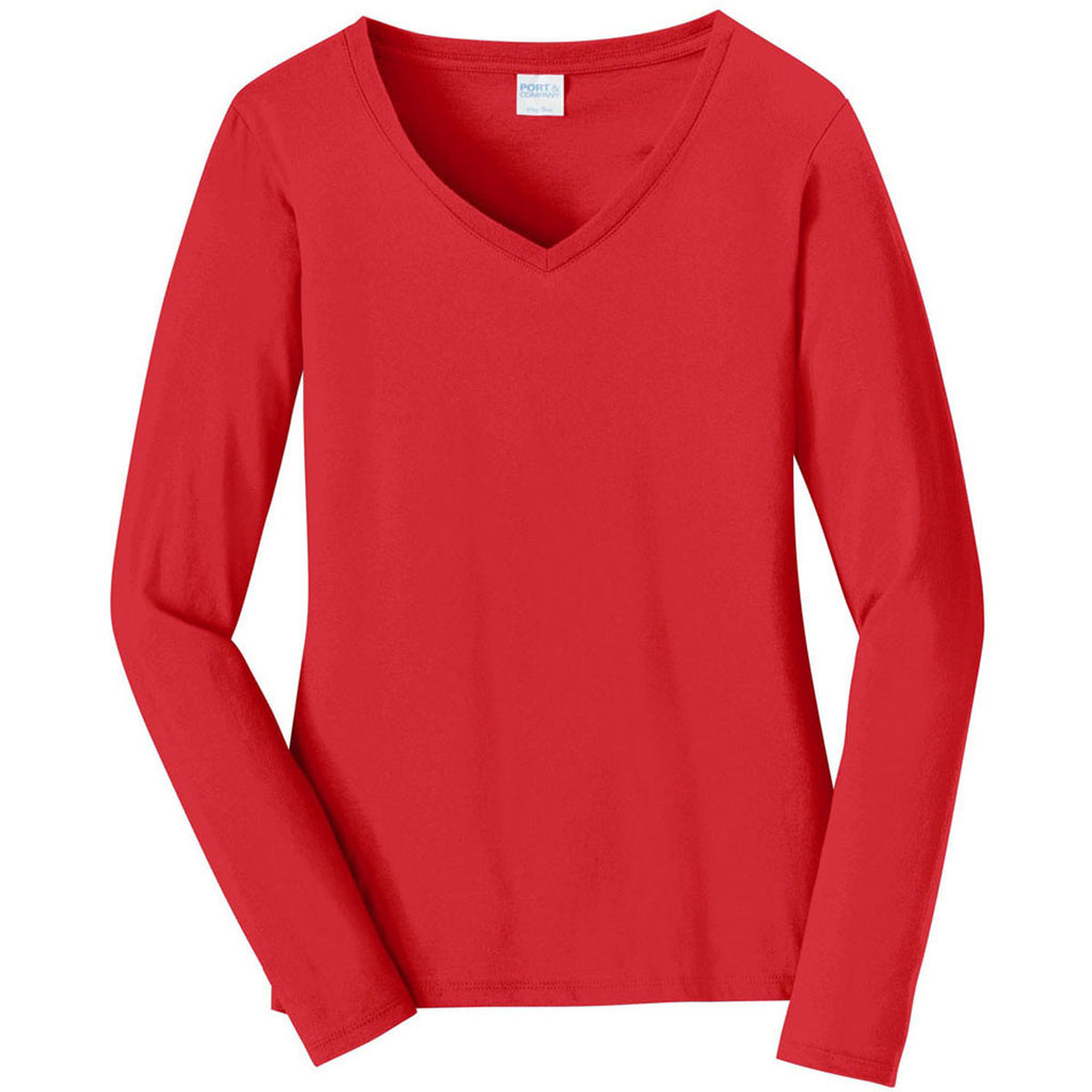 bright red long sleeve shirt