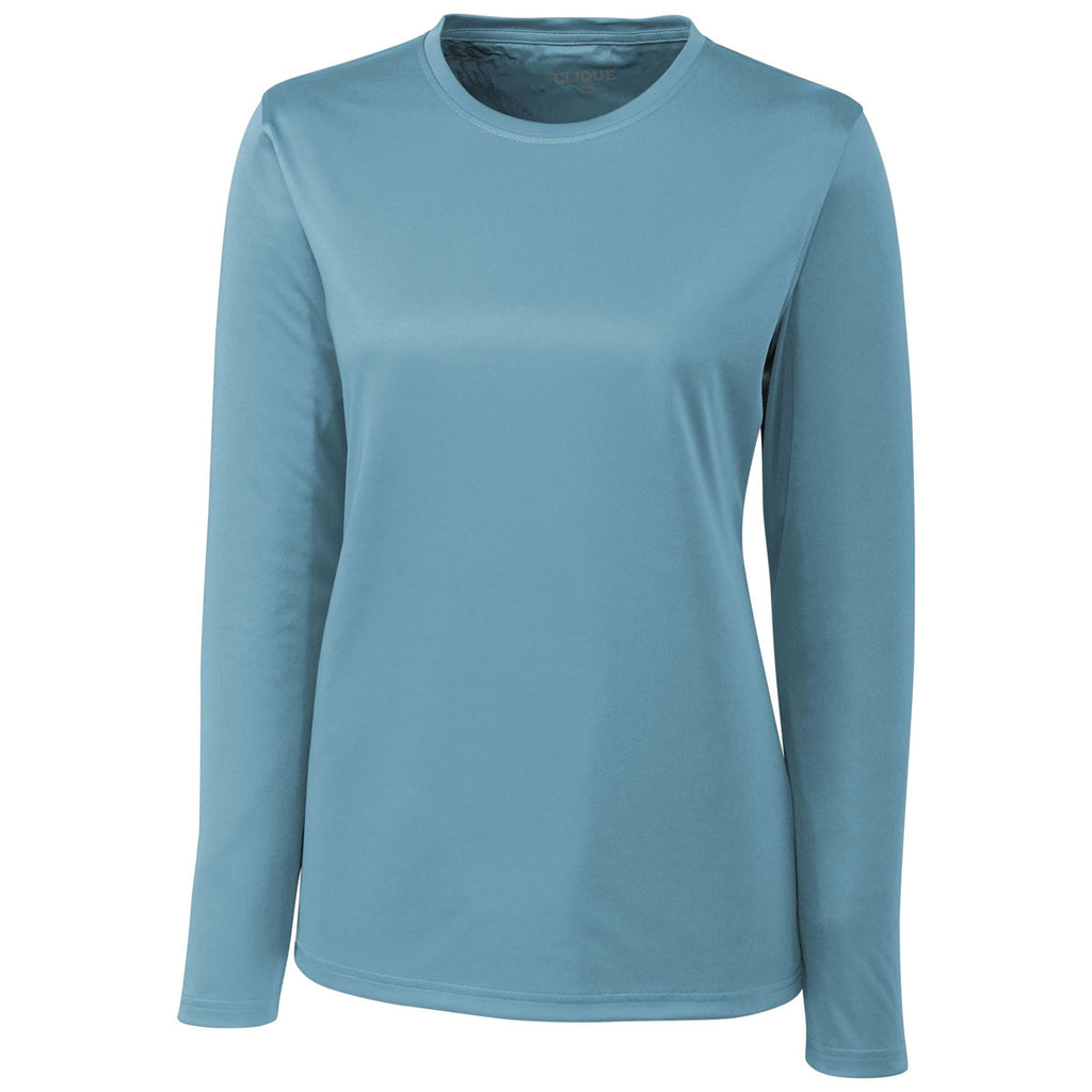 Clique Women's Dusty Blue Long Sleeve Spin Jersey Tee