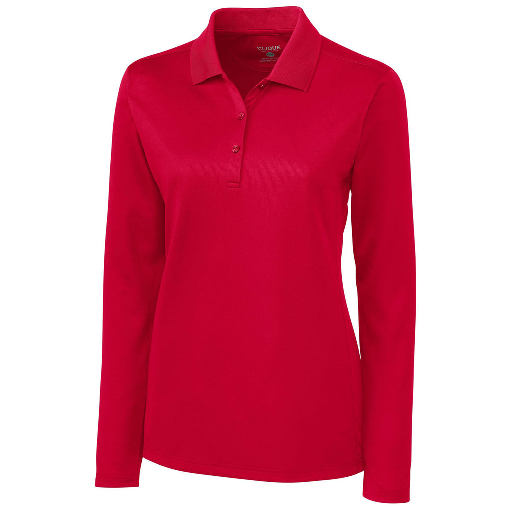 women's long sleeve red polo shirts