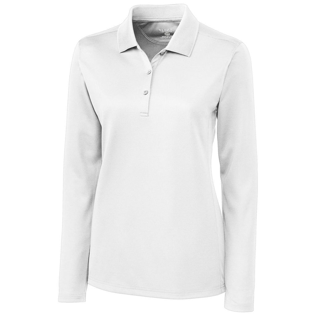 white long sleeve polo shirt womens