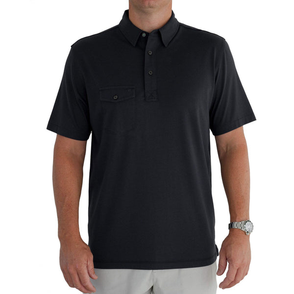 LinkSoul Men's Black Coast Highway Classic Knit Polo