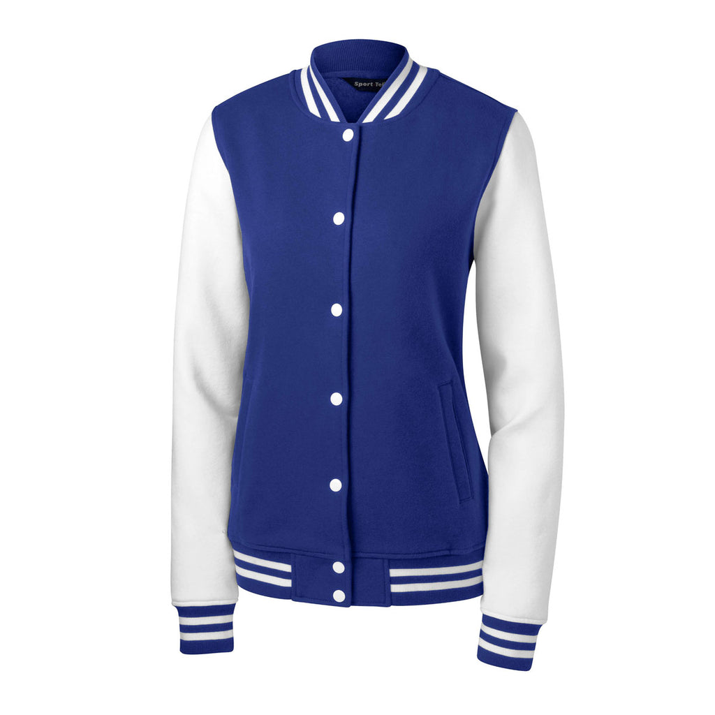 Download Sport-Tek Women's True Royal/White Fleece Letterman Jacket