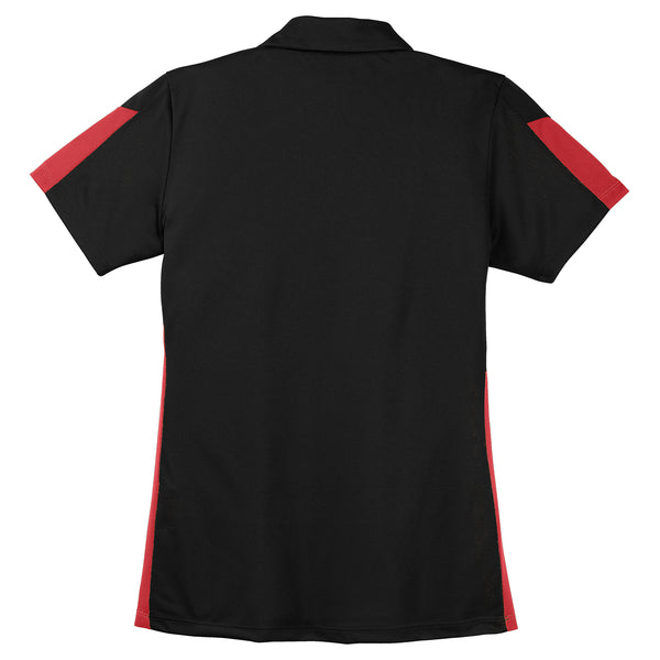 Sport-Tek Women's Black/True Red PosiCharge Active Textured Colorblock