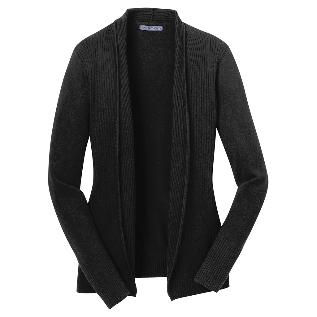 black open cardigan sweater