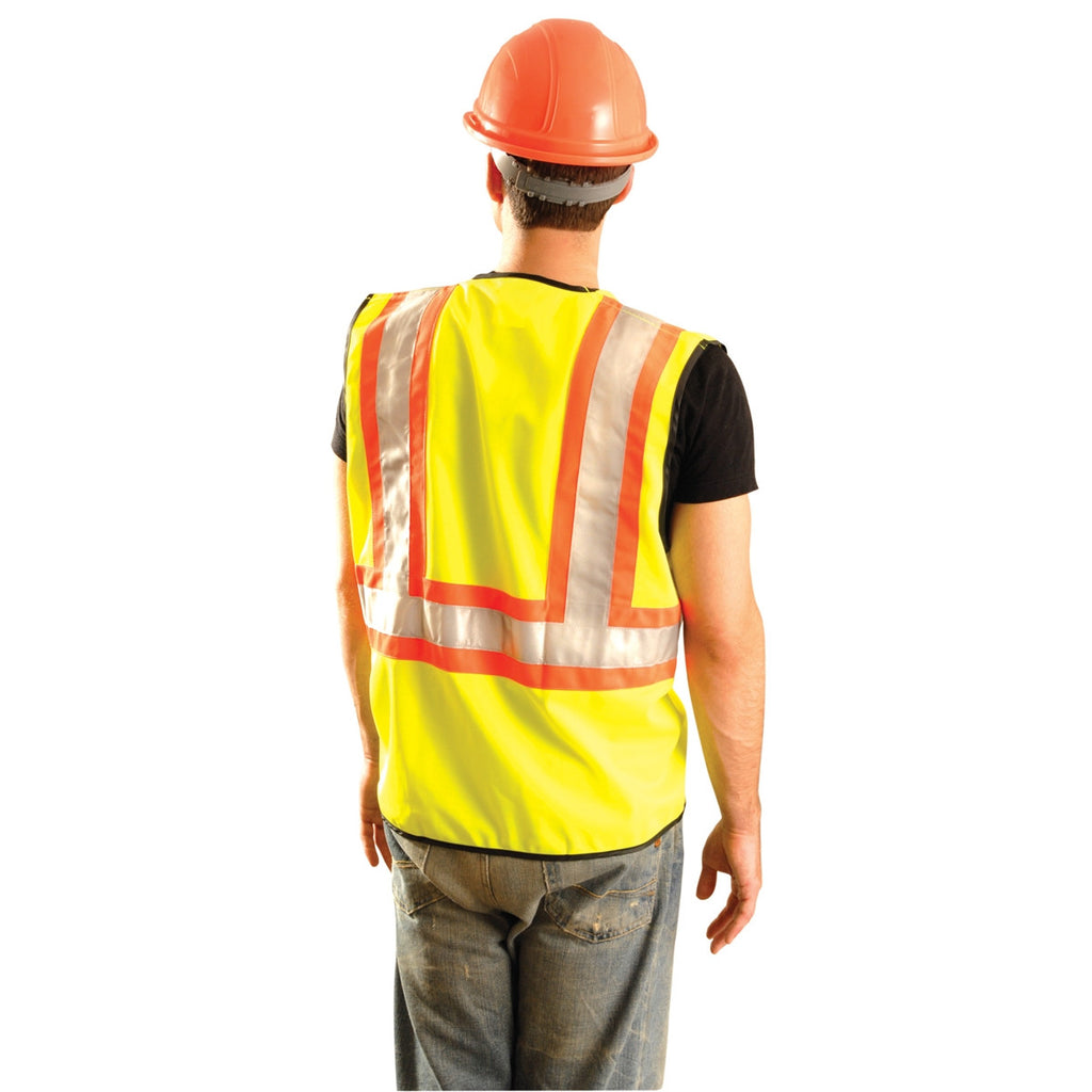 Download OccuNomix Yellow High Visibility Premium Solid Two-Tone Safety Vests