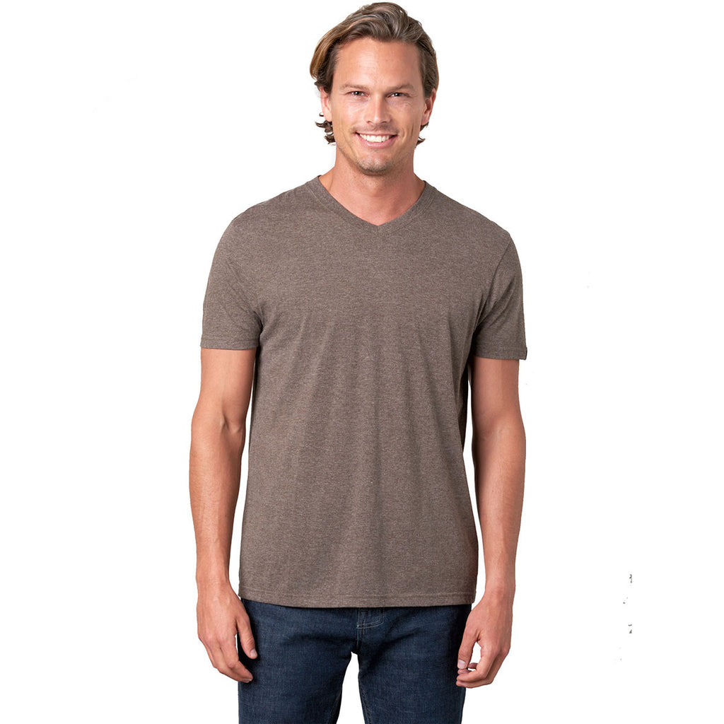 brown v neck t shirt mens