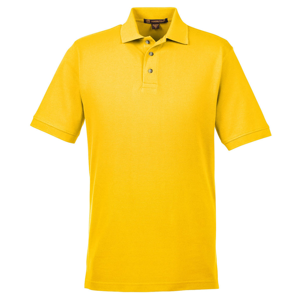 Harriton Men's Sunray Yellow 6 oz. Ringspun Cotton Pique Short-Sleeve