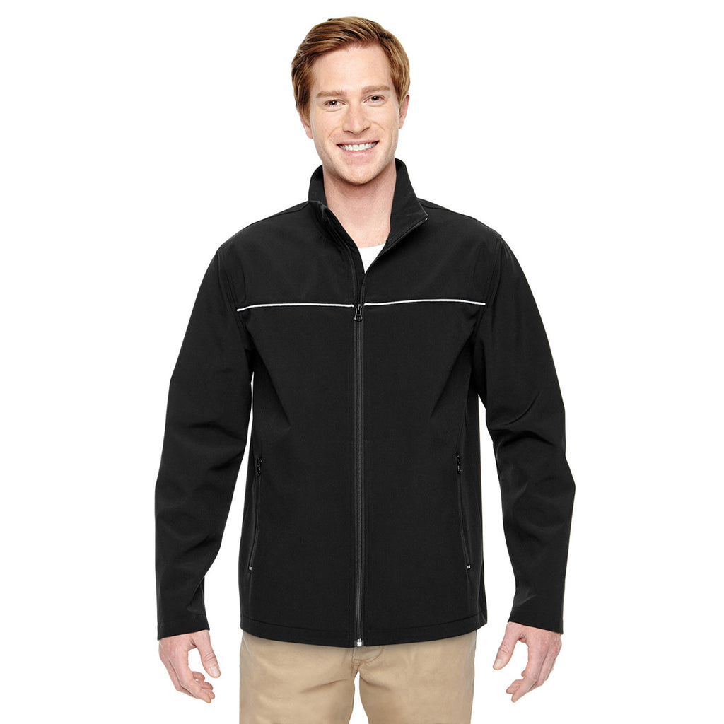 Harriton Men's Black Echo Soft Shell Jacket