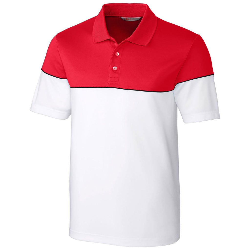 Cutter Buck Men S Red White Harrington Polo