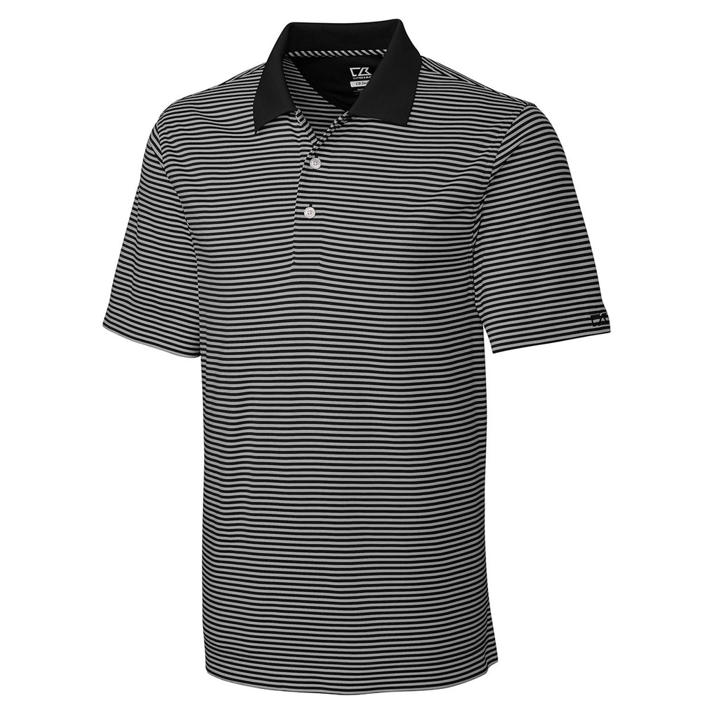 Cutter & Buck Men's Black/Oxide DryTec Trevor Stripe Polo