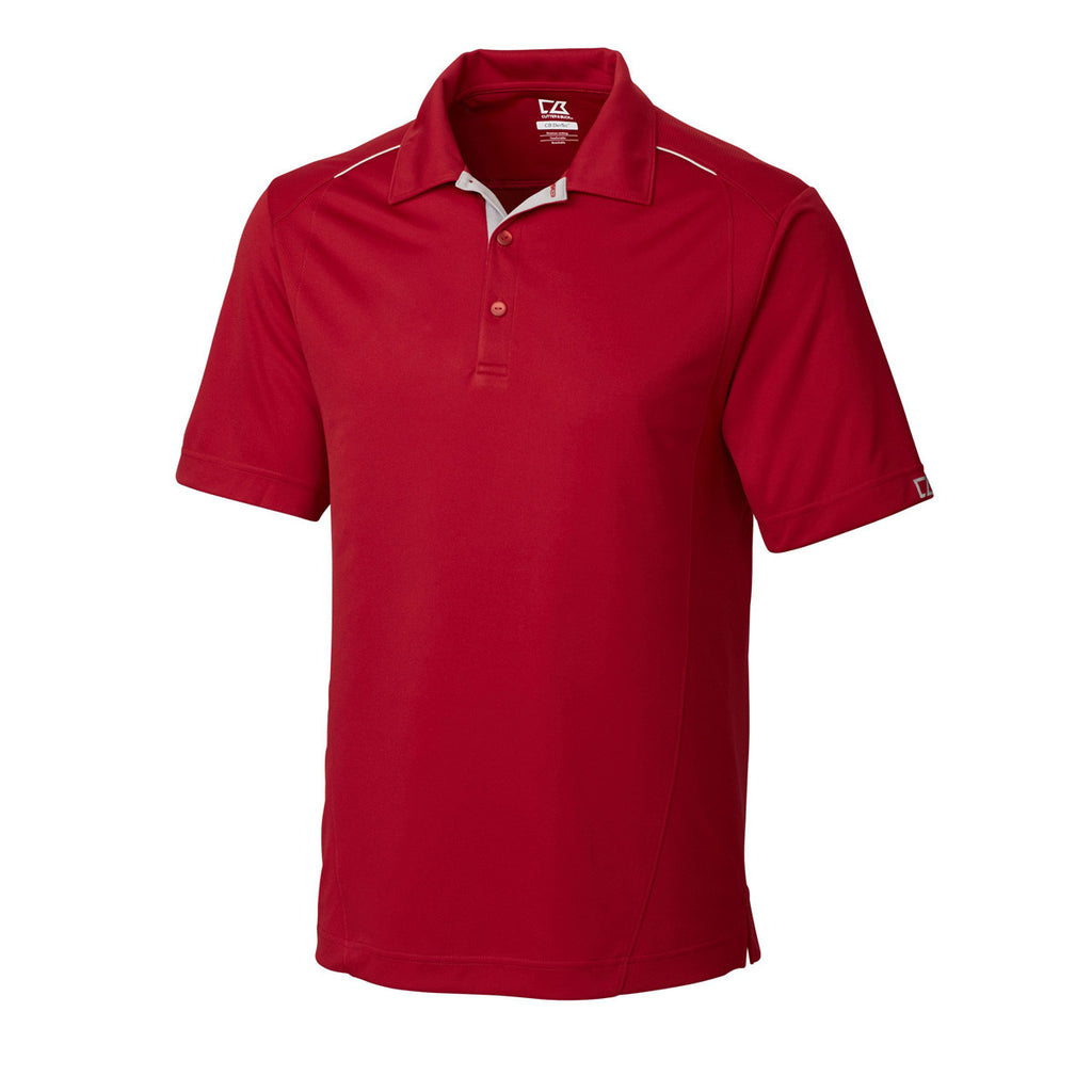 Cutter & Buck Men's Cardinal Red DryTec Foss Hybrid Polo