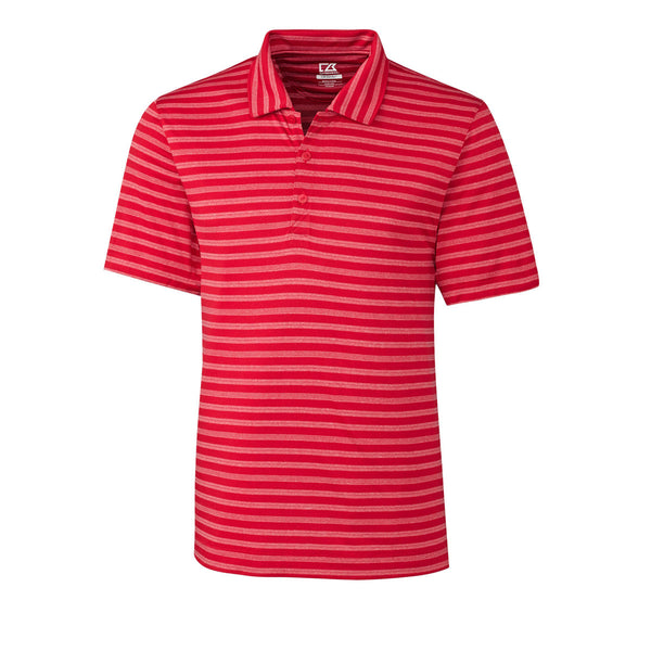 Cutter & Buck Men's Red Tilton Melange Stripe Polo