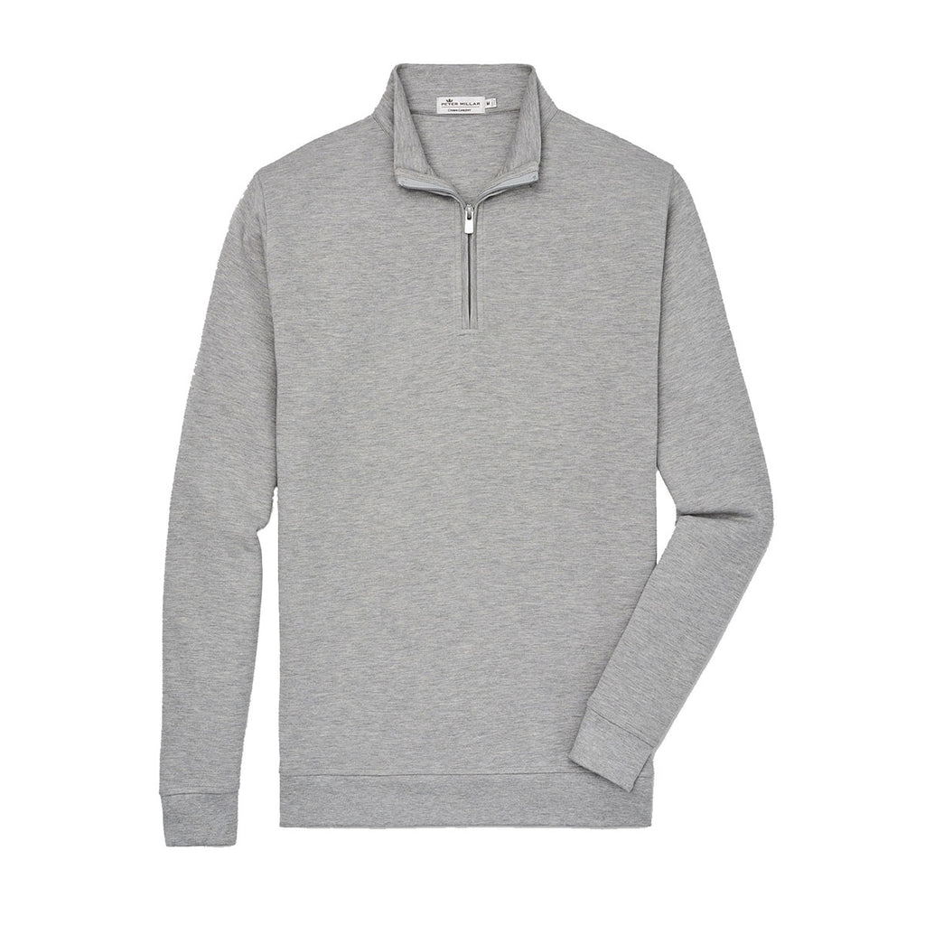 Peter Millar Men's Light Grey Interlock Quarter Zip