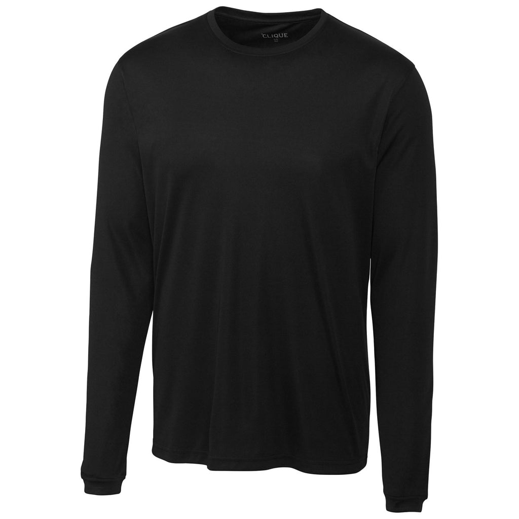 Clique Men's Black Long Sleeve Spin Jersey Tee